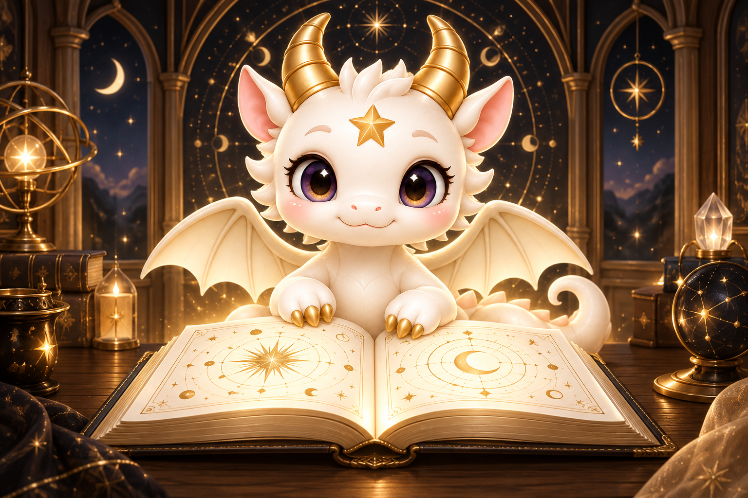 มังกร LUMA เปิดหนังสือดวงในห้องดวงดาวสีทอง